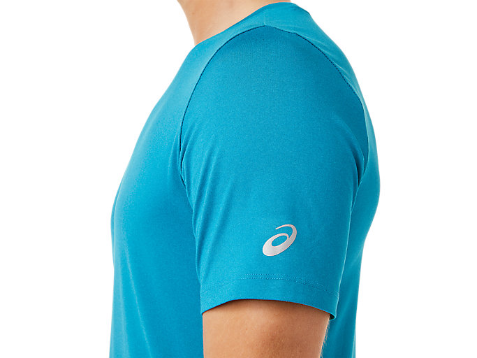 Topy Asics Kratke Sleeve Heather Tech Panske Tyrkysové Modre | 90762-KQNM