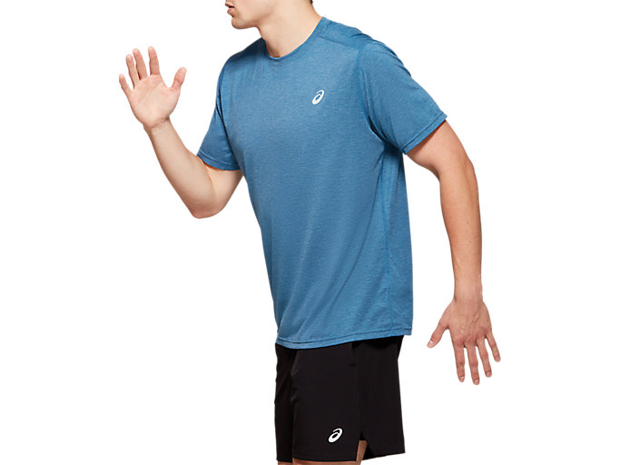 Topy Asics Kratke Sleeve Performance Run Panske Modre | 59163-LEHU