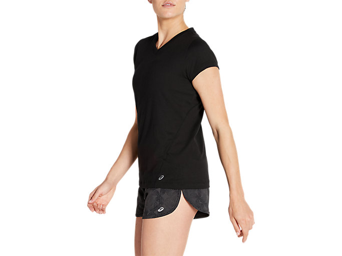 Topy Asics Kratke Sleeve Pr Lyte V-neck Damske Čierne | 03679-PYFD