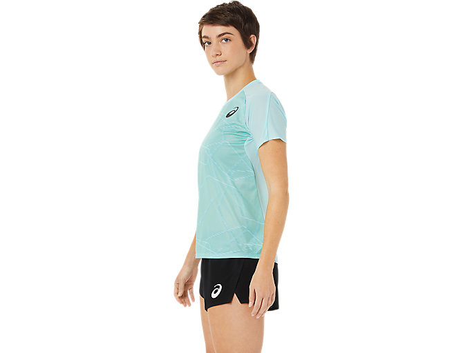 Topy Asics Light Kratke Sleeve Damske Modre | 78409-LYZC