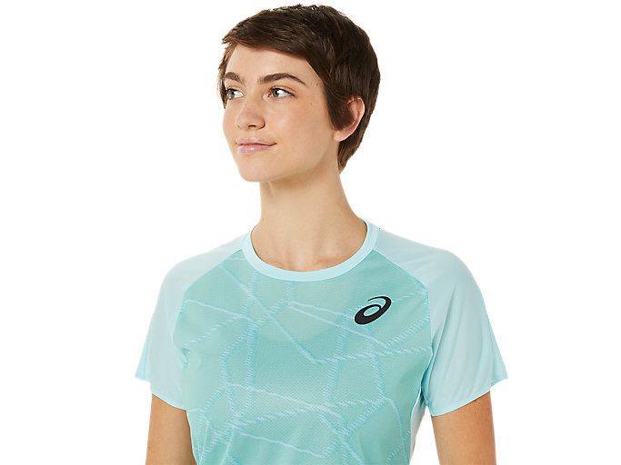 Topy Asics Light Kratke Sleeve Damske Modre | 78409-LYZC