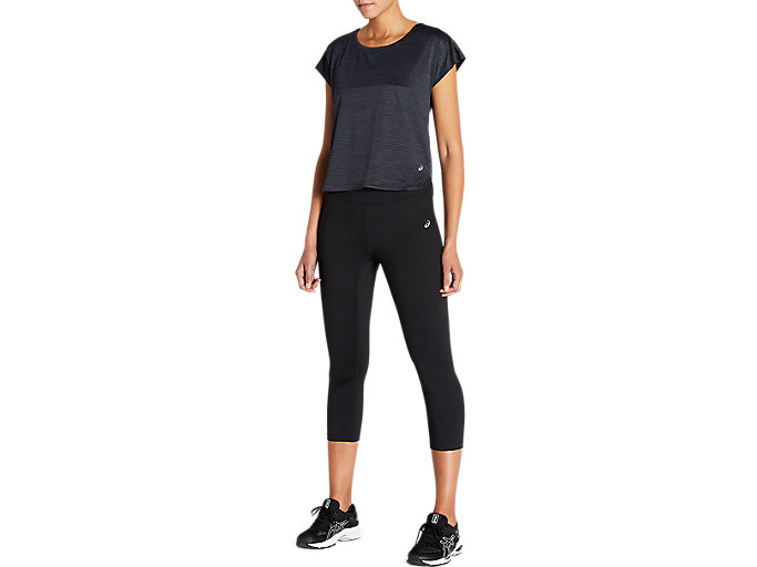 Topy Asics Linear Tréningová Crop Top Damske Čierne | 62738-YWPE