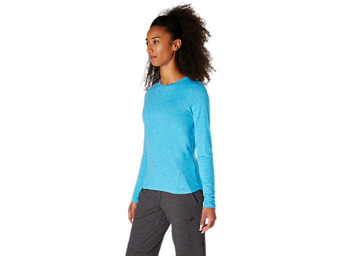 Topy Asics Long Sleeve Heather Damske Svetlo Tyrkysové | 93465-HTPY