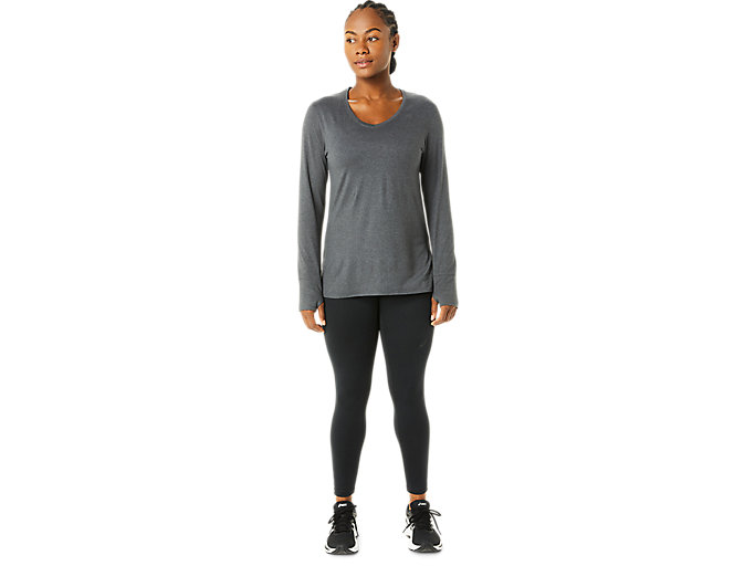 Topy Asics Long Sleeve Heather Damske Tmavo Siva | 64597-KVTC