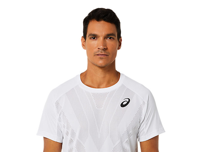 Topy Asics Match Kratke Sleeve Panske Biele | 46932-RUBI