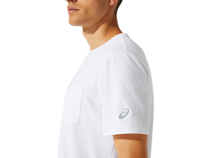 Topy Asics Patched Pocket Kratke Sleeve Panske Biele | 74028-OCUD