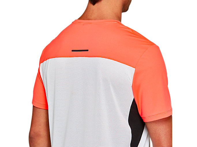 Topy Asics Race Kratke Sleeve Panske Biele Koralove | 70245-XAFO