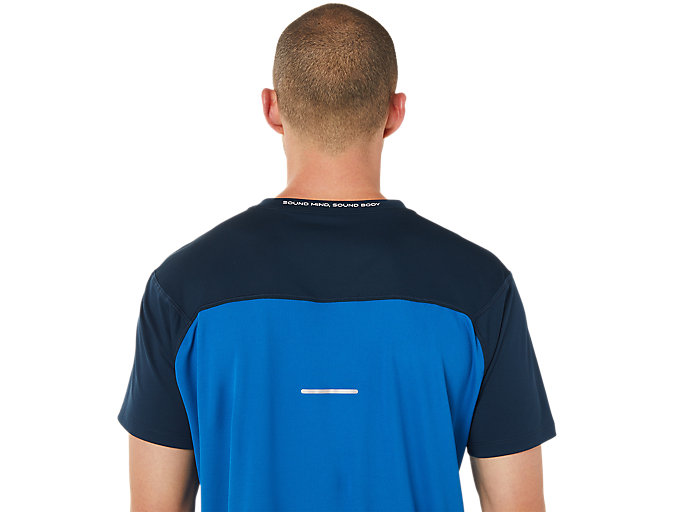 Topy Asics Race Kratke Sleeve Panske Modre | 34172-DRSK