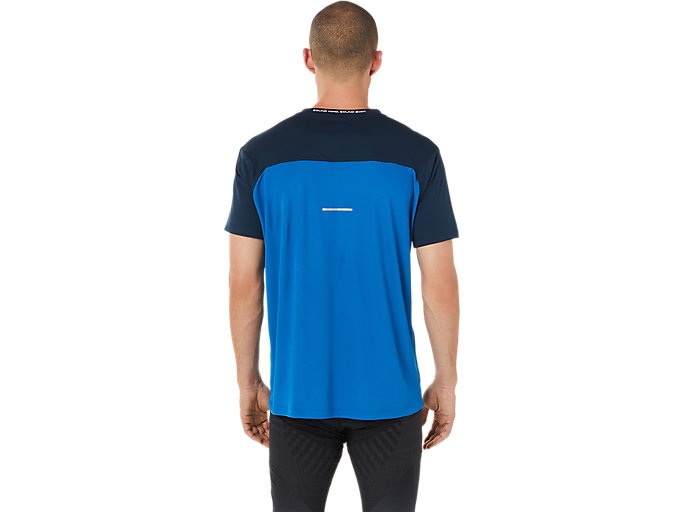 Topy Asics Race Kratke Sleeve Panske Modre | 34172-DRSK