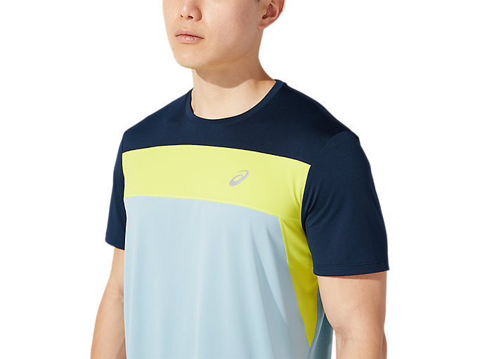 Topy Asics Race Kratke Sleeve Panske Modre | 62451-NSFB