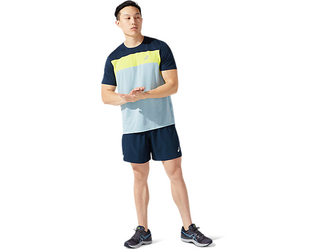 Topy Asics Race Kratke Sleeve Panske Modre | 62451-NSFB