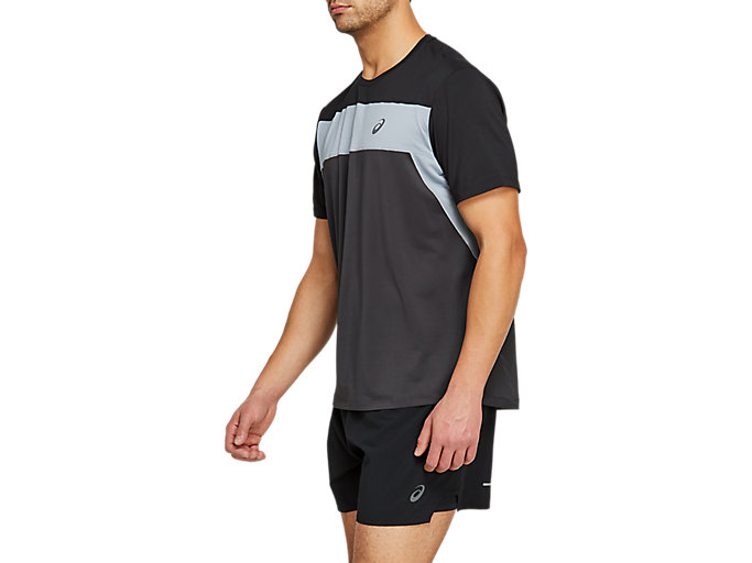 Topy Asics Race Kratke Sleeve Panske Tmavo Siva Čierne | 05247-QYLB