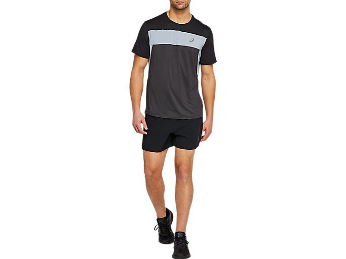 Topy Asics Race Kratke Sleeve Panske Tmavo Siva Čierne | 05247-QYLB