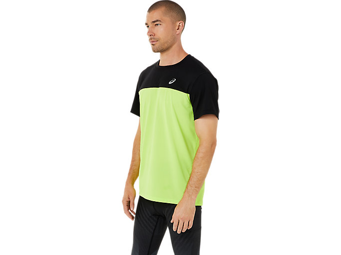 Topy Asics Race Kratke Sleeve Panske Čierne Zelene | 05189-DPWJ