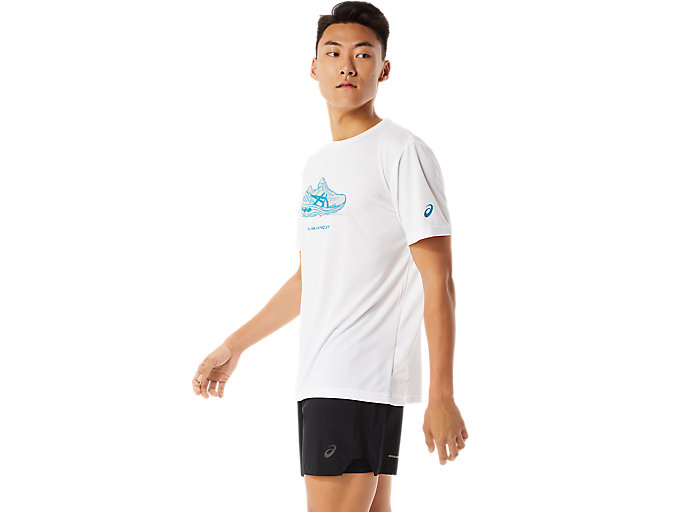 Topy Asics Shoe Grafika Sleeve Panske Biele | 97218-KEYW