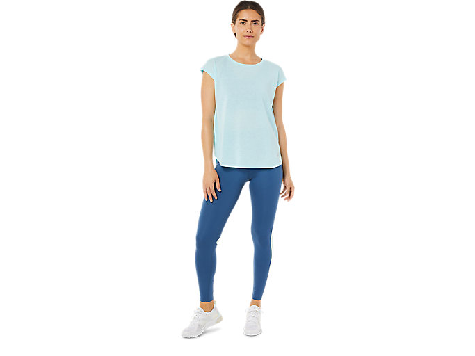 Topy Asics Slit Kratke Sleeve Damske Modre | 34206-LIVE