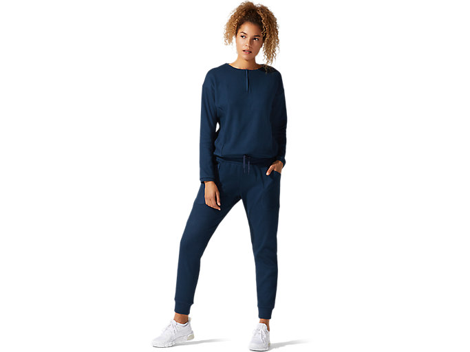 Topy Asics Soft Stretch Sweat Damske Modre | 90652-HSAO