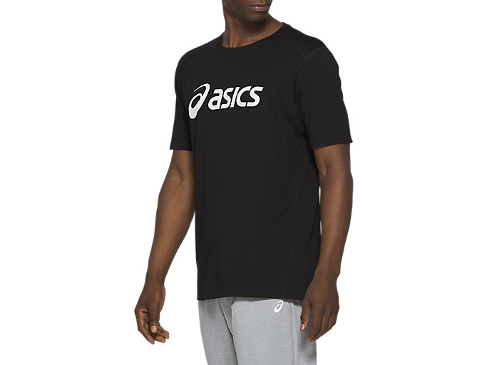 Topy Asics Triblend Tréningová Kratke Sleeve Top Panske Čierne Biele | 02965-ANSL