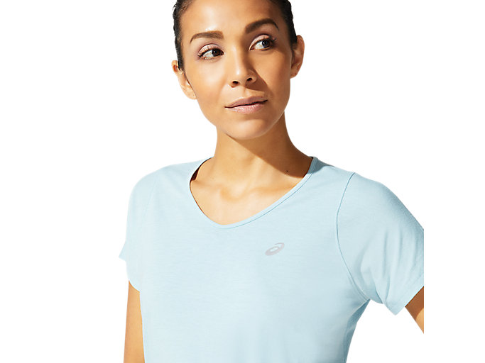 Topy Asics V-neck Kratke Sleeve Damske Modre | 34976-YQEW