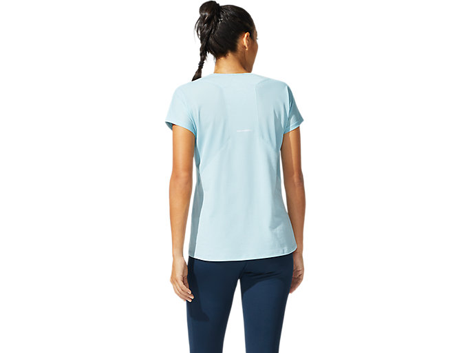 Topy Asics V-neck Kratke Sleeve Damske Modre | 34976-YQEW