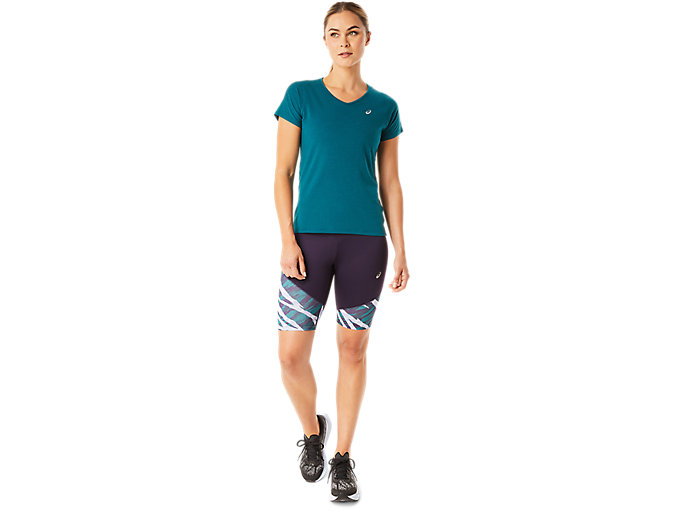 Topy Asics V-neck Kratke Sleeve Damske Tmavo Zelene | 58329-MRCY