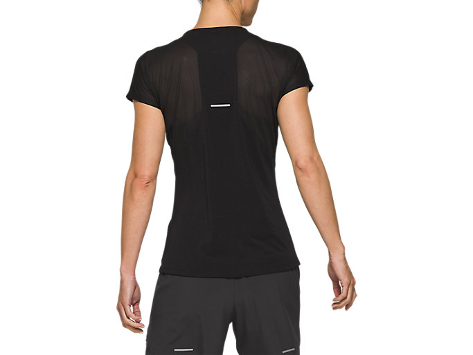 Topy Asics V-neck Kratke Sleeve Damske Čierne | 20538-XOZJ