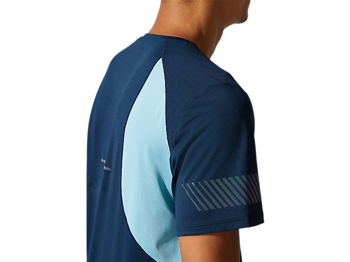 Topy Asics Visibility Kratke Sleeve Panske Modre Modre | 60452-MITY