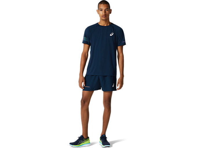 Topy Asics Visibility Kratke Sleeve Panske Modre Modre | 60452-MITY