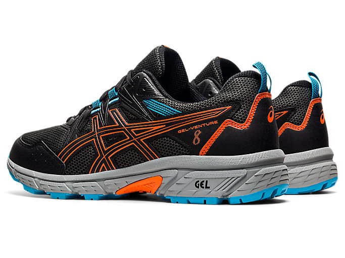 Trailove Bezecke Tenisky Asics Gel-venture 8 Panske Čierne Oranžové | 23507-BGJP