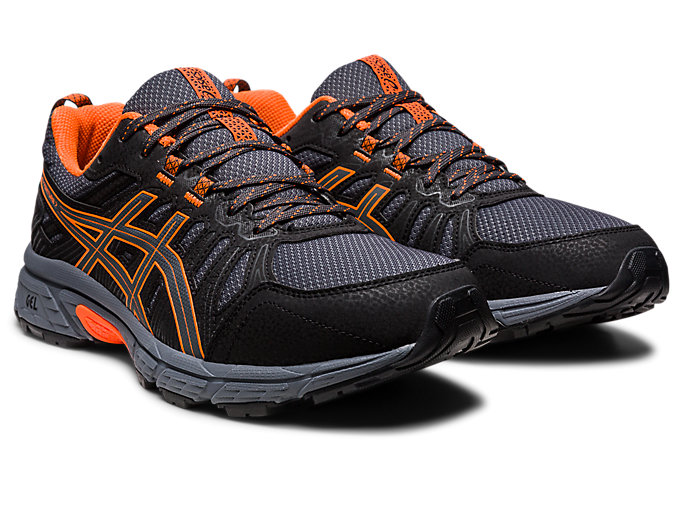 Trailove Bezecke Tenisky Asics Gel-venture 7 (4e) Panske Tmavo Siva Oranžové | 52761-HIOW