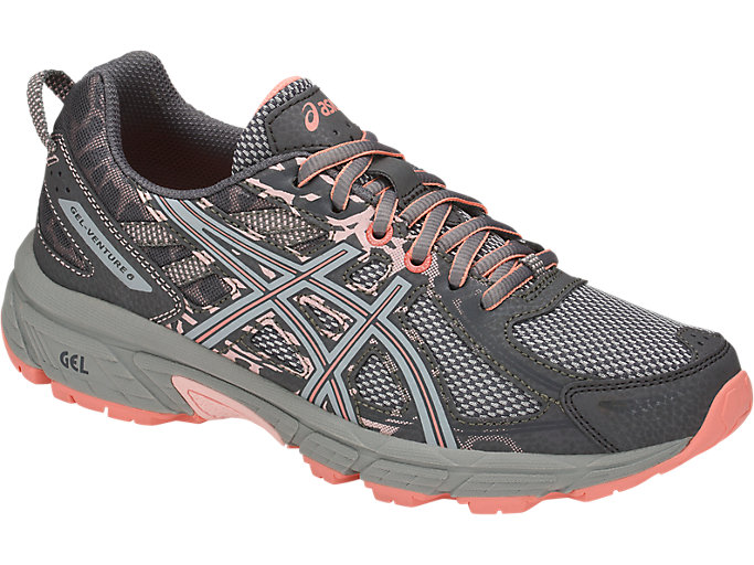 Trailove Bezecke Tenisky Asics Gel-venture 6 Damske Tmavo Siva Siva Ruzove | 70596-SMFI