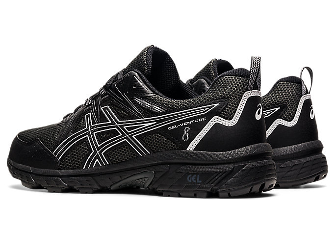 Trailove Bezecke Tenisky Asics Gel-venture 8 Panske Čierne Biele | 75406-EKZL