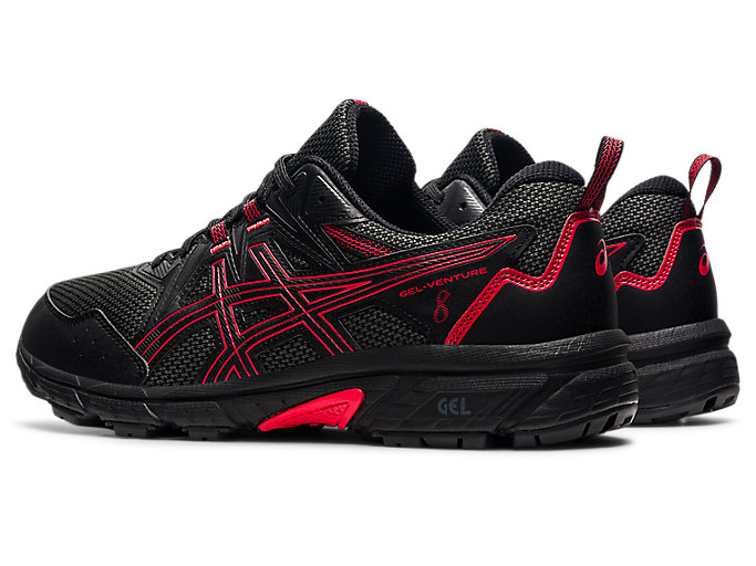 Trailove Bezecke Tenisky Asics Gel-venture 8 (4e) Panske Čierne Červené | 85034-KOLM