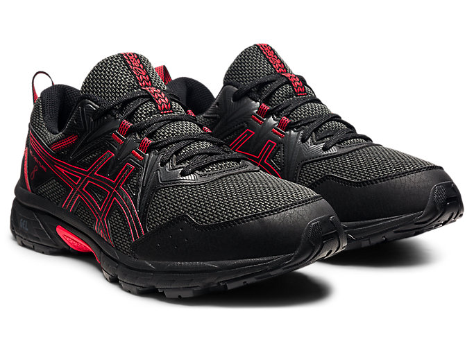 Trailove Bezecke Tenisky Asics Gel-venture 8 (4e) Panske Čierne Červené | 85034-KOLM