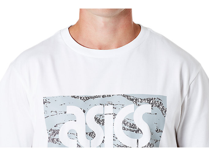 Tricko Asics Grafika Tee Panske Biele Siva | 15834-QFHB