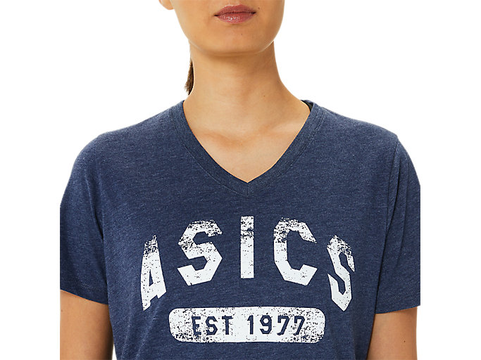 Tricko Asics Kratke Sleeve Est 1977 V-neck Tee Damske Námornícka Modrá | 14506-YPRF