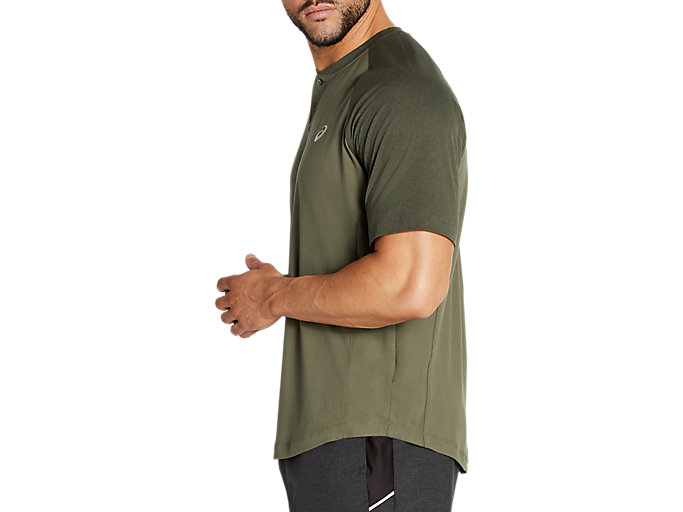 Tricko Asics Performance Kratke Sleeve Henley Panske Zelene Zelene | 81620-JHTI