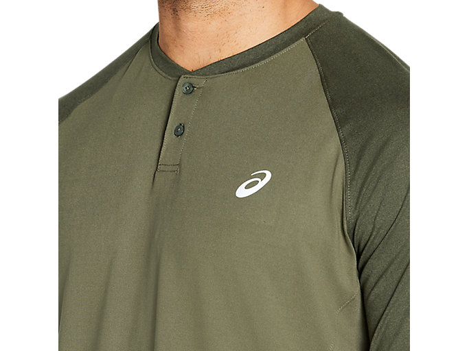 Tricko Asics Performance Kratke Sleeve Henley Panske Zelene Zelene | 81620-JHTI