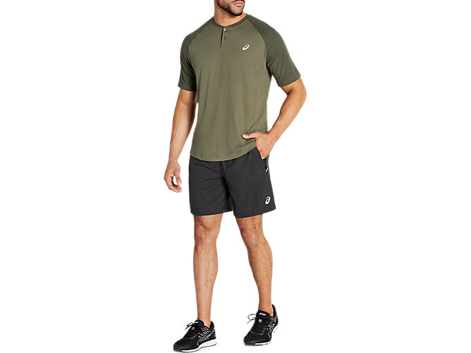 Tricko Asics Performance Kratke Sleeve Henley Panske Zelene Zelene | 81620-JHTI