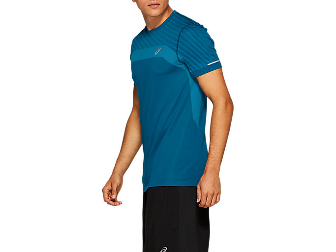 Tricko Asics Seamless Kratke Sleeve Texture Panske Tmavo Modre | 23184-WTRH