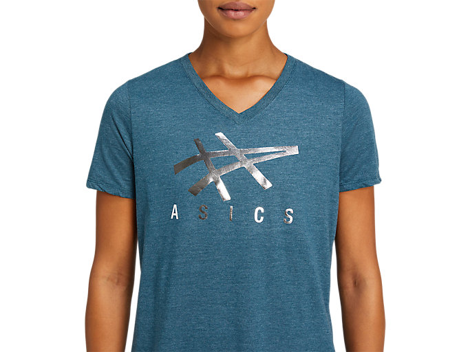 Tricko Asics Stripe V-neck Damske Modre | 06378-LDUE