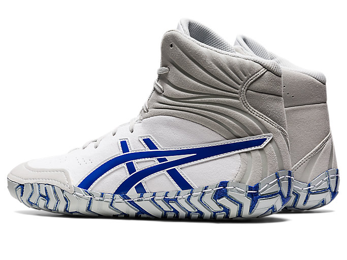 Zápasnícke Topánky Asics Aggressor 5 Panske Biele Modre | 93256-POGS